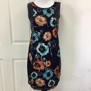 Haute Hippie Floral Silk Shift Dress Size XS Blue